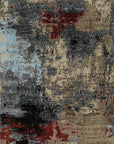 Isolated view of Cozy Modern Charcoal Hand Knotted Wool Rug, showcasing its design.