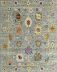 Isolated view of Talia Lila Gray Hand Knotted Wool Rug, showcasing its design.