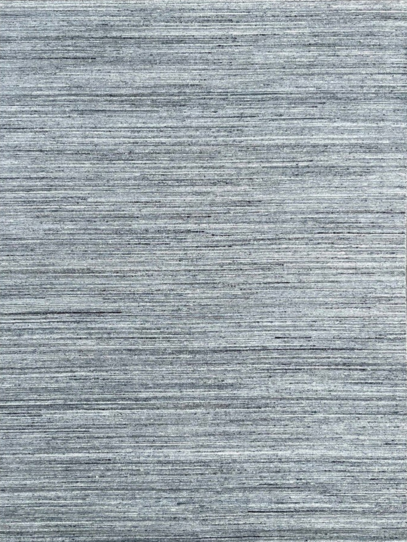 Isolated view of Delicate Striped Gray Handmade Wool Rug, showcasing its handwoven texture and subtle striped design.