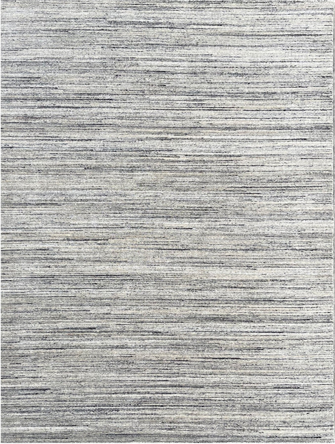 Isolated view of Delicate Striped Ivory Handmade Wool Rug, showcasing its design.
