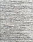 Isolated view of Delicate Striped Ivory Handmade Wool Rug, showcasing its design.