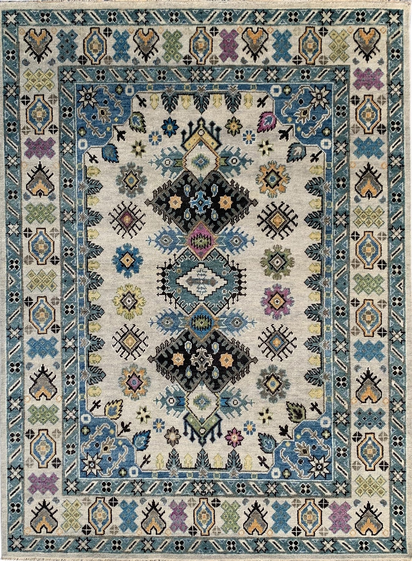 Cozy Lydia Beige Hand Knotted Wool Rug