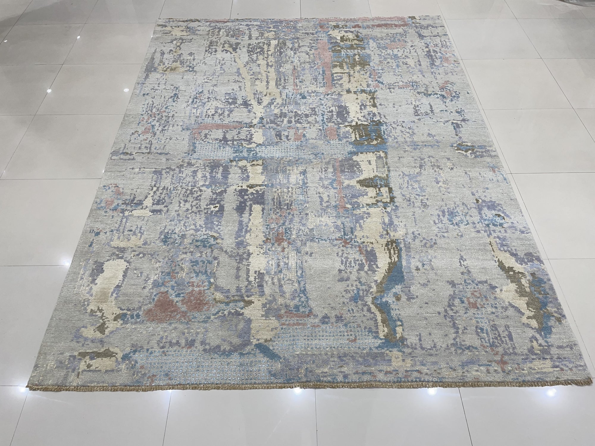 Twilight Mirage Rug Gray Hand Knotted Wool Rug