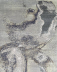 Isolated view of Lydia Cassandra Gray Hand Knotted Wool Rug, showcasing its hand-knotted construction and subtle gray design.