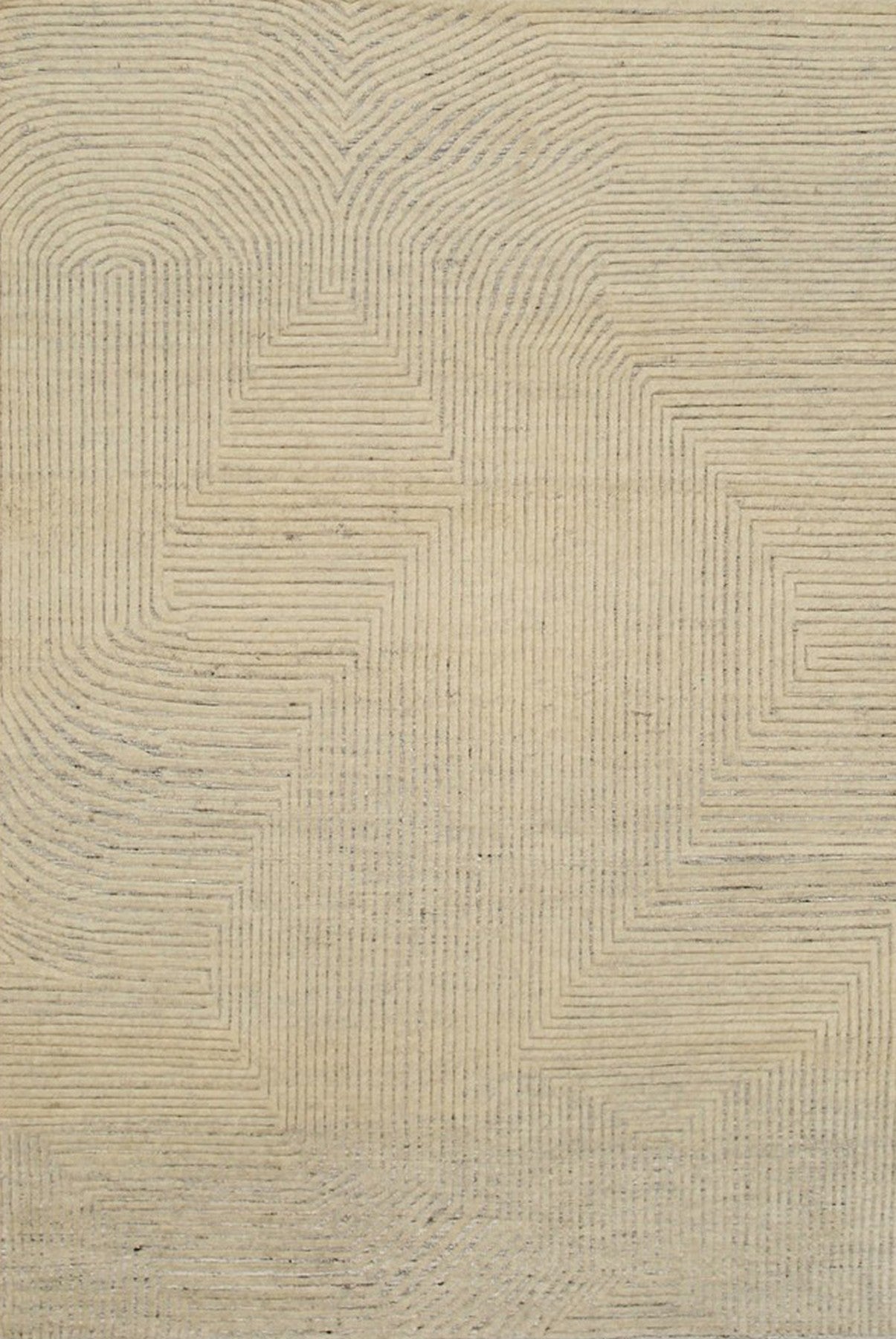 Isolated view of Celia Lila Ivory Hand Knotted Wool Rug, showcasing its design.