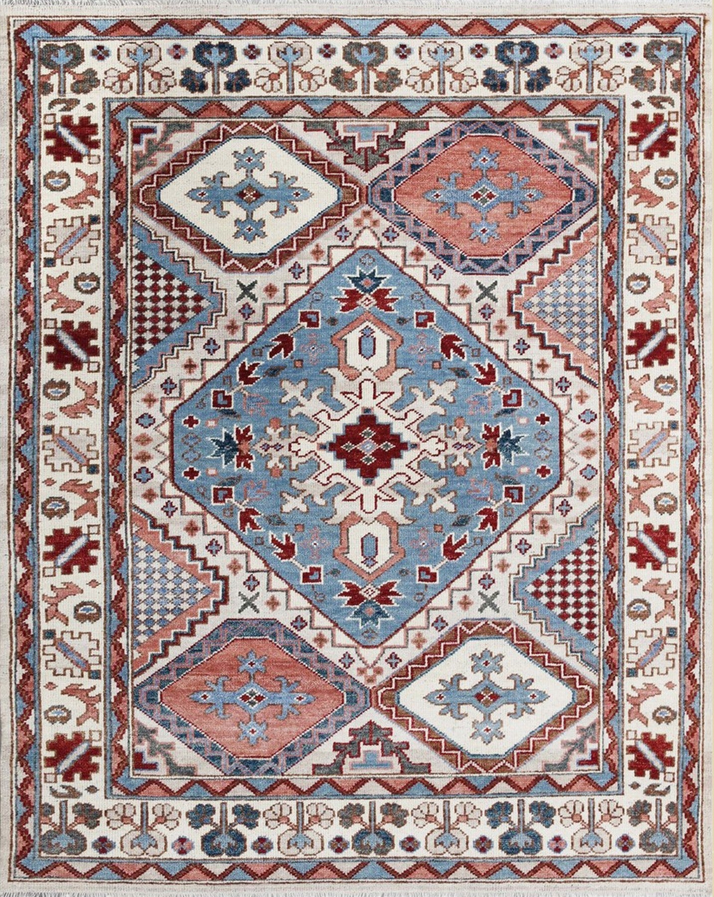 Isolated view of Rustic Isla Gray Hand Knotted Wool Rug, showcasing its design.