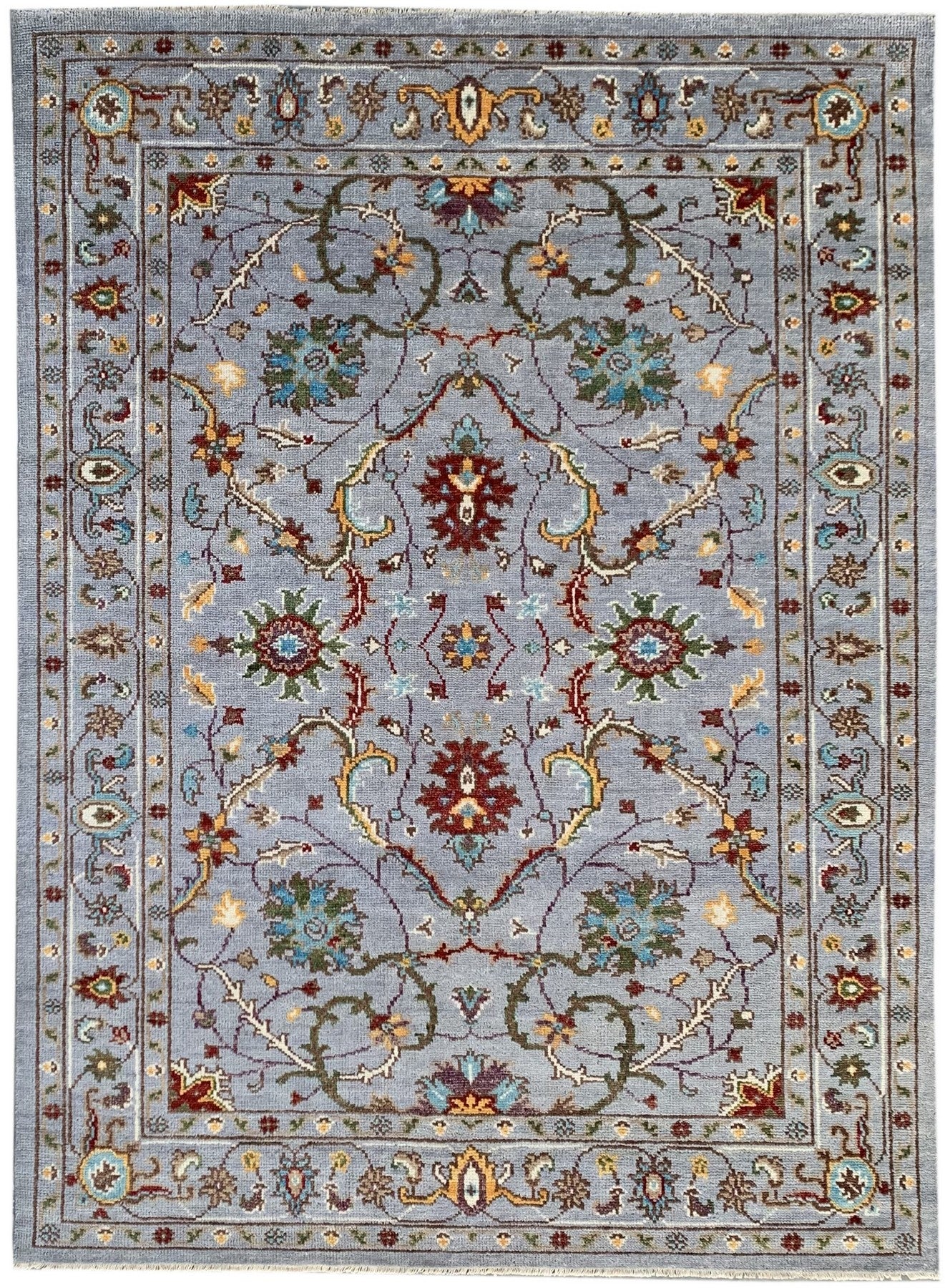 Dahlia Oriental Gray Hand Knotted Wool Rug