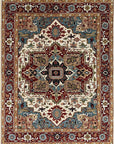 Isolated view of Versatile Oriental Ivory Hand Knotted Wool Rug, showcasing its intricate, floral-inspired design.