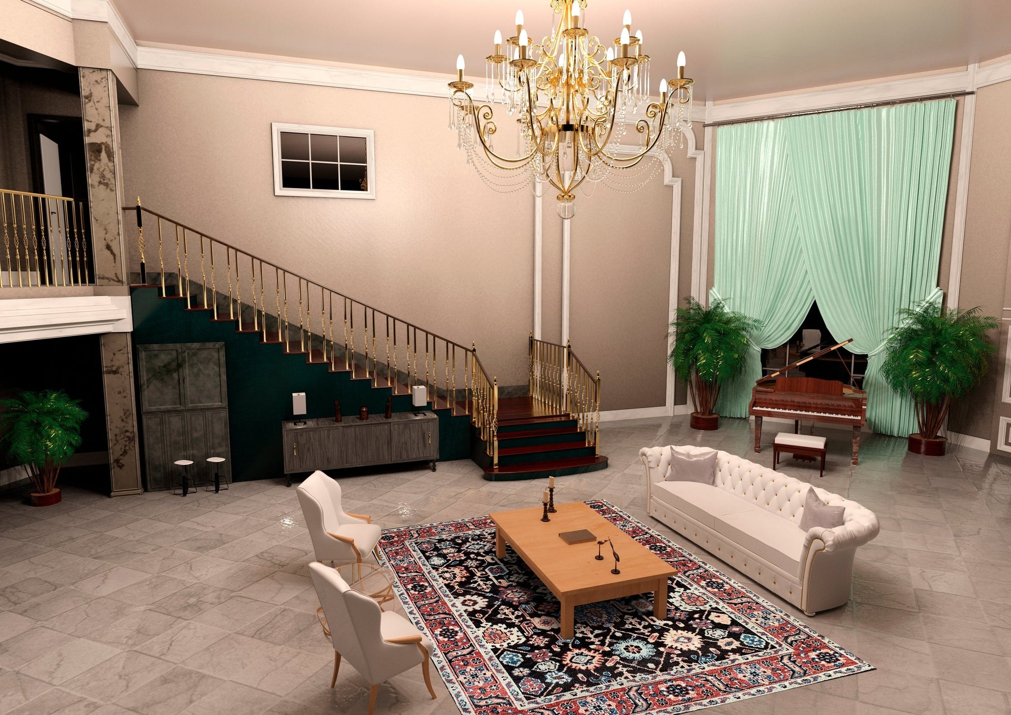 Timeless Oriental Charcoal Hand Knotted Wool Rug, a charcoal wool rug with an intricate oriental design, displayed in a well-lit interior space.
