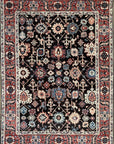 Isolated view of Timeless Oriental Charcoal Hand Knotted Wool Rug, showcasing its intricate, classic design with a deep charcoal palette.