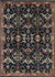 Isolated view of Chloe Oriental Navy Hand Knotted Wool Rug, showcasing its design.