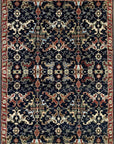 Isolated view of Chloe Oriental Navy Hand Knotted Wool Rug, showcasing its design.