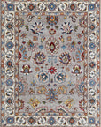 Isolated view of Enchanting Oriental Gray Hand Knotted Wool Rug, showcasing its intricate Oriental design.