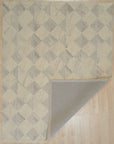 Warm Harlow Gray Hand Tufted Wool Rug, seen in a room setting with neutral walls, displaying its textured gray wool construction and plush pile.