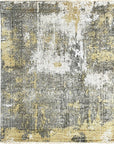 Isolated view of Chic Iris Gold Hand Knotted Wool Rug, showcasing its design.