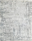 Isolated view of Sarrah Penelope Gray Hand Knotted Wool Rug, showcasing its design.