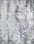 Isolated view of Luxurious Xena Gray Hand Knotted Wool Rug, showcasing its intricate, subtle geometric pattern in varying shades of gray.