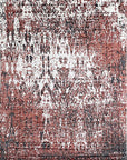 Isolated view of Ava Dahlia Red Hand Knotted Wool Rug, showcasing its design.
