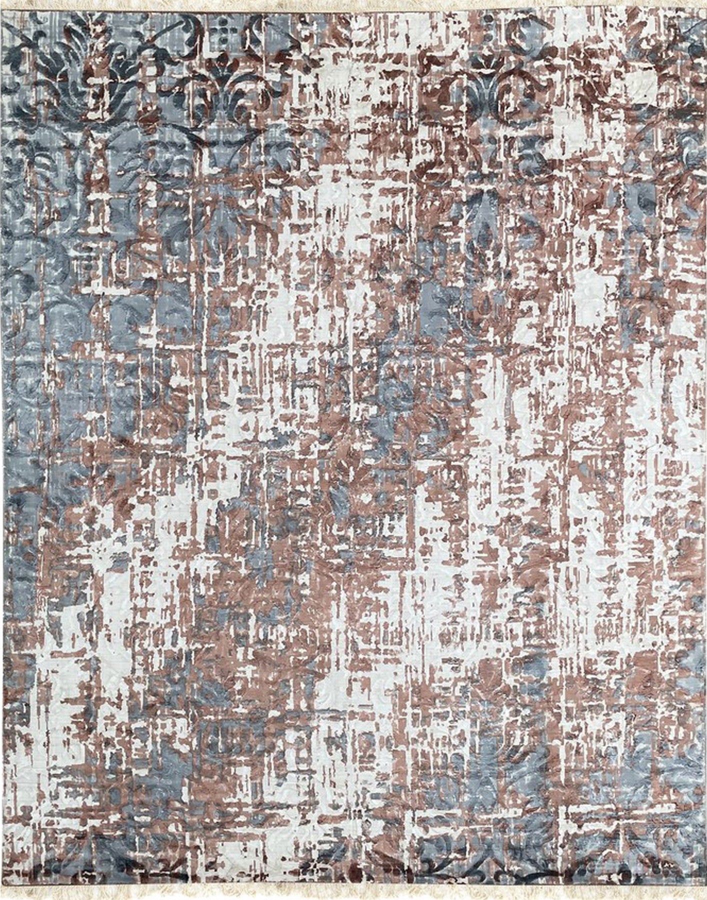 Isolated view of Charming Modern Coral Hand Knotted Wool Rug, showcasing its design.