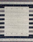 Isolated view of Radiant Gabbeh Multicolor Handmade Wool Rug, showcasing its vibrant, geometric design.