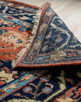 Elegant Traditional Rust Hand Knotted Wool Rug, showcasing rich rust hues and intricate traditional patterns in a detailed close-up.