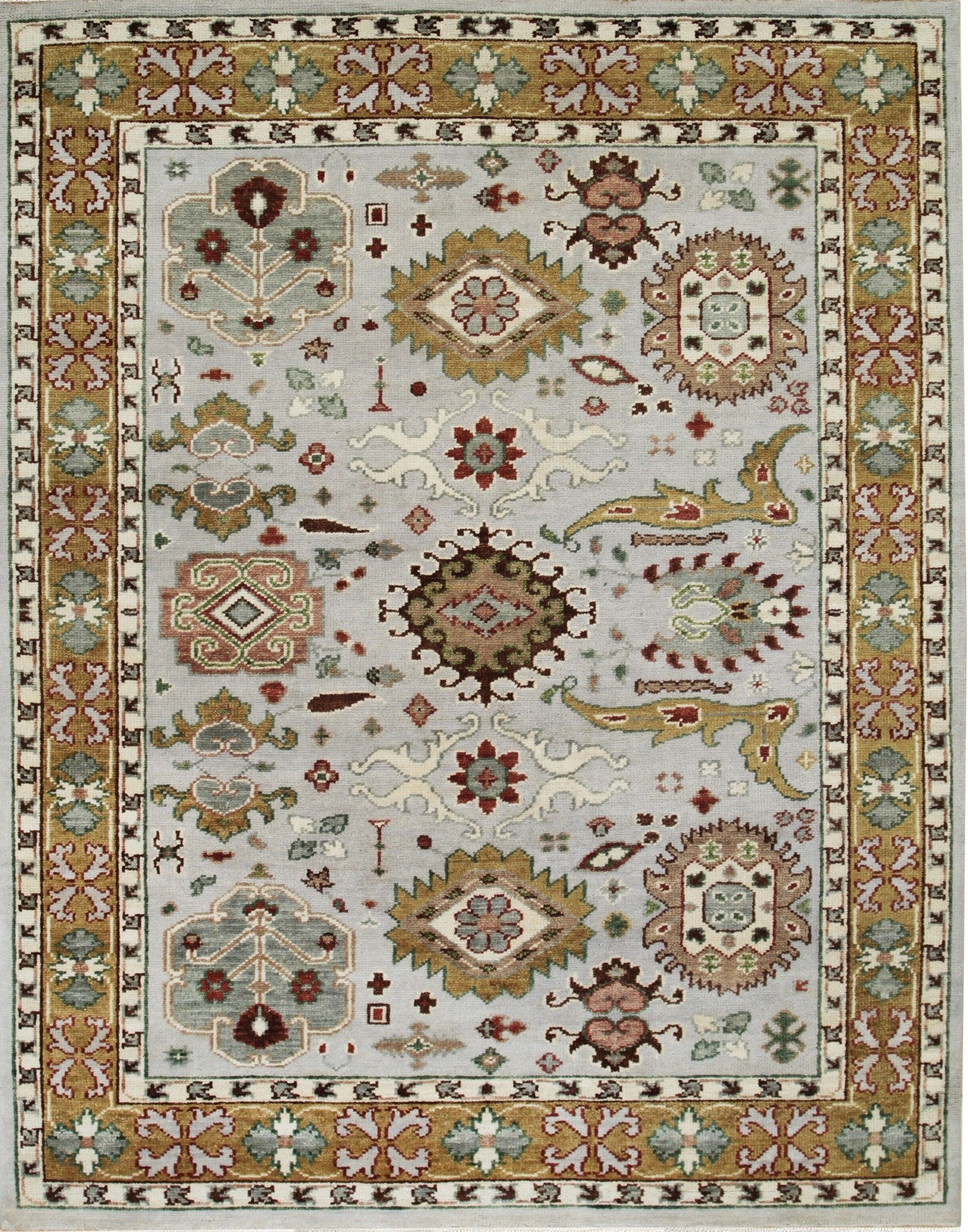 Delicate Elena Gray Hand Knotted Wool Rug