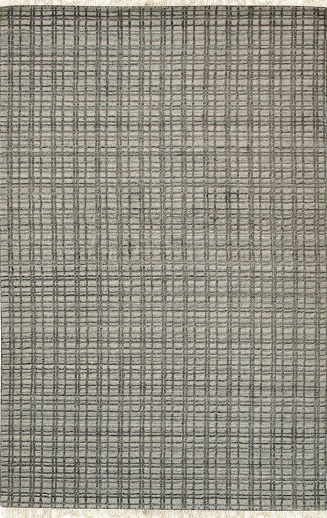 Isolated view of Sumptuous Jade Beige Handmade Wool & Viscose Rug, showcasing its subtly textured design.