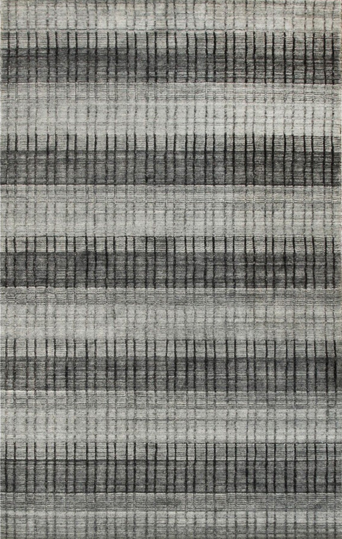 Isolated view of Comfortable Modern Gray Hand Knotted Wool & Viscose Rug, showcasing its design.