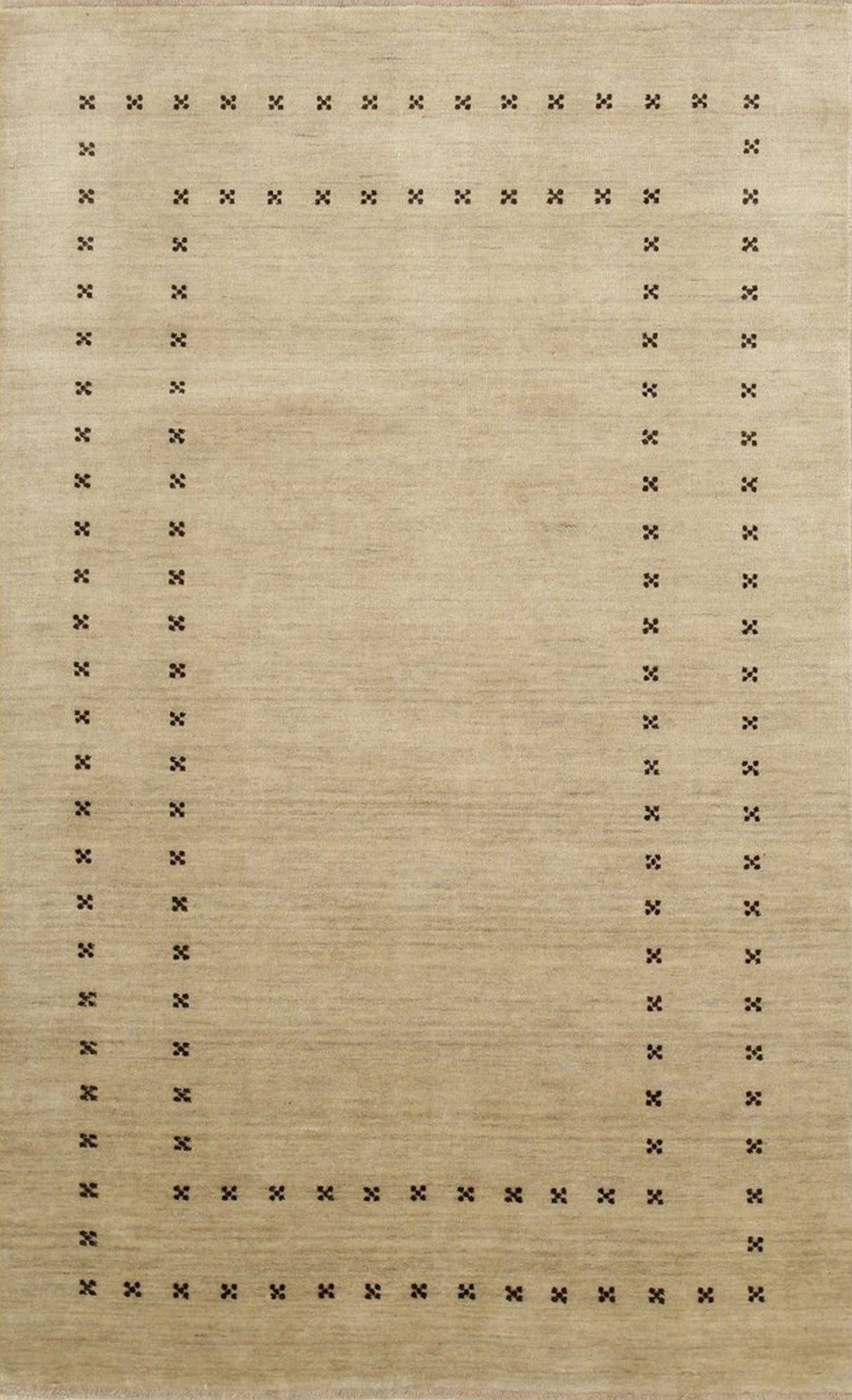 Isolated view of Jasmine Alluring Beige Handmade Wool Rug, showcasing its design.