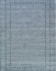 Isolated view of Jasmine Alluring Gray Handmade Wool Rug, showcasing its intricate geometric design.