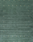 Isolated view of Laine Amara Green Handmade Wool Rug, showcasing its design.