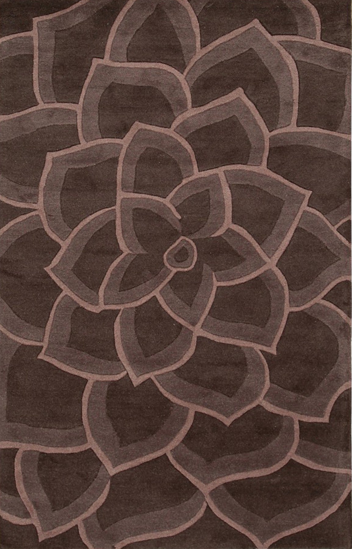 Isolated view of Versatile Kira Brown Hand Tufted Wool Rug, showcasing its design.