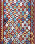 Isolated view of Amara Kilim Multicolor Flatweave Wool Rug, showcasing its design.