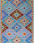 Isolated view of Iris Sophisticated Multicolor Flatweave Wool Rug, showcasing its design.