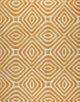 Isolated view of Sophisticated Jade Light Orange Hand Tufted Wool Rug, showcasing its geometric pattern in soft jade and light orange tones.
