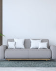 Elena Modern Dark Blue Hand Tufted Wool Rug, deep indigo textures and sculpted wool pile seen in a bright, airy living space, adding sophisticated comfort underfoot.
