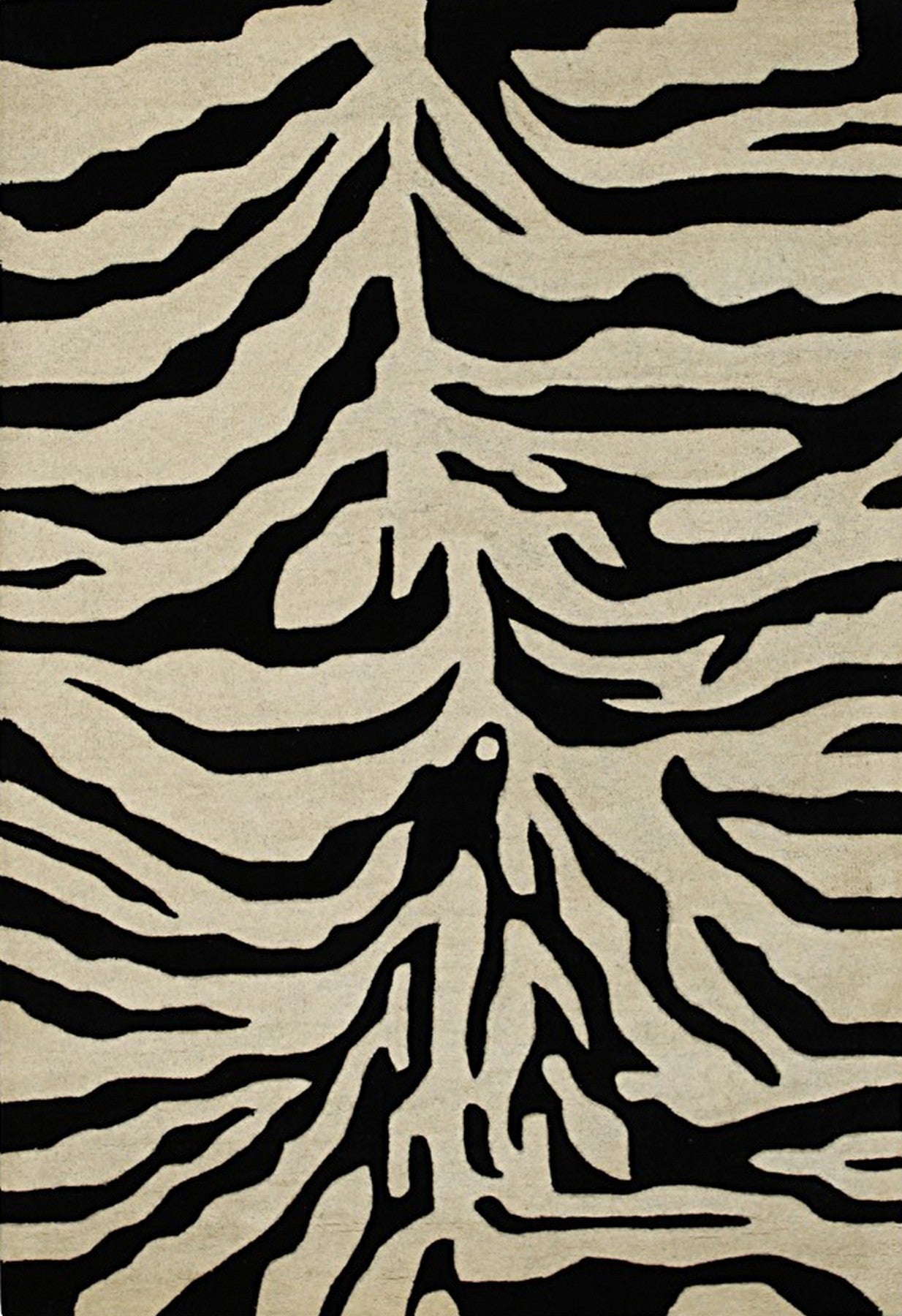Isolated view of Cassandra Elegant Black Hand Tufted Wool Rug, showcasing its design.