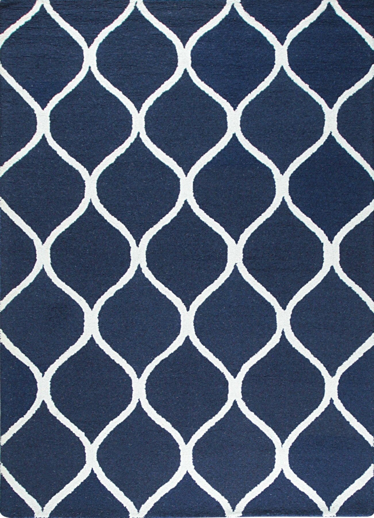 Isolated view of Jasmine Artisan Blue Hand Tufted Wool Rug, showcasing its intricate floral medallion design.
