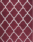Isolated view of Timeless Louie Burgundy Hand Tufted Wool Rug, showcasing its ornate, repeating floral and geometric design.