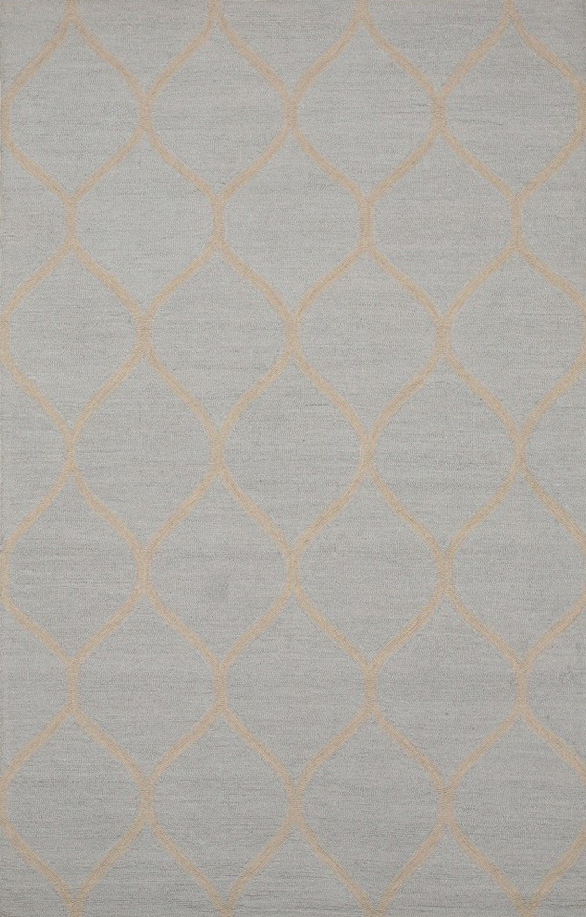Isolated view of Tessa Chloe Light Blue Hand Tufted Wool Rug, showcasing its design.
