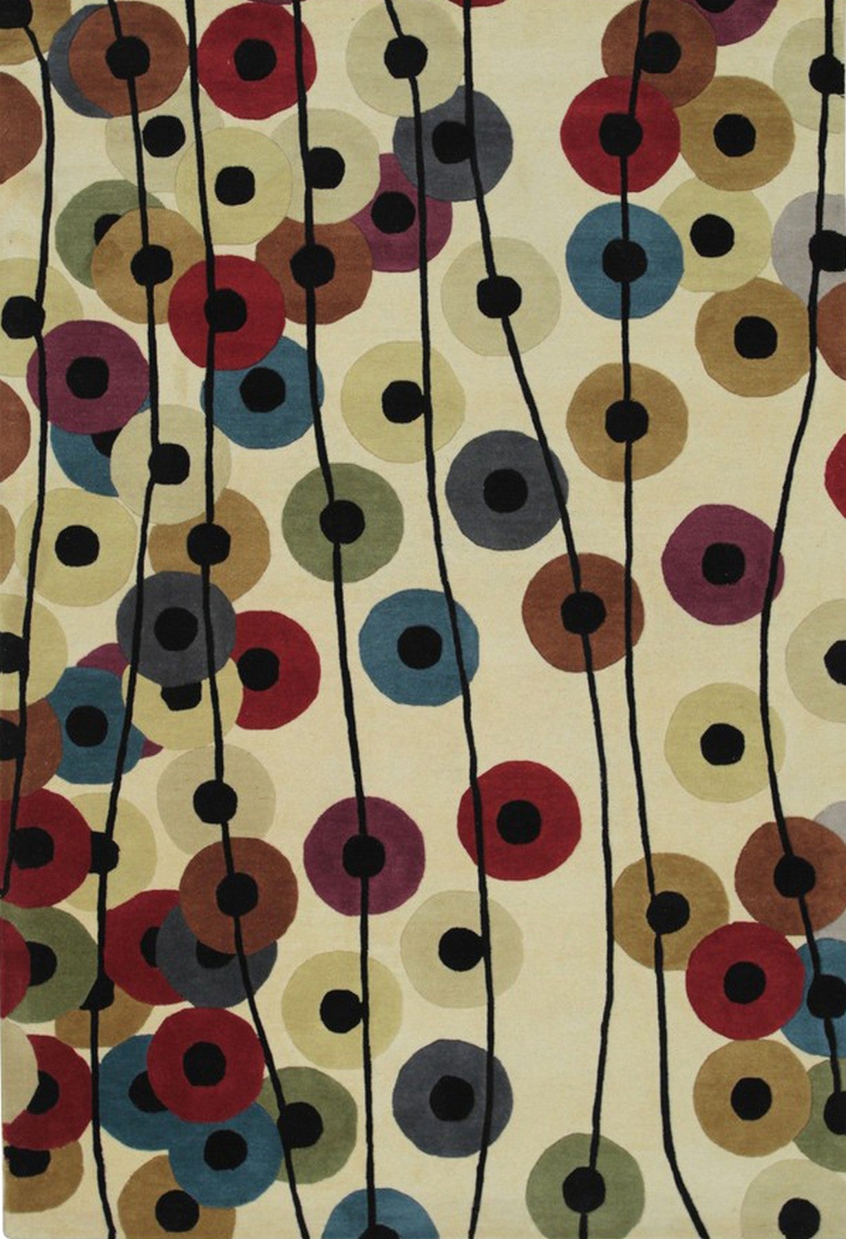 Isolated view of Modern Isla Multicolor Hand Tufted Wool Rug, showcasing its vibrant geometric design.