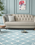 Handcrafted Laine Light Green Hand Tufted Wool Rug