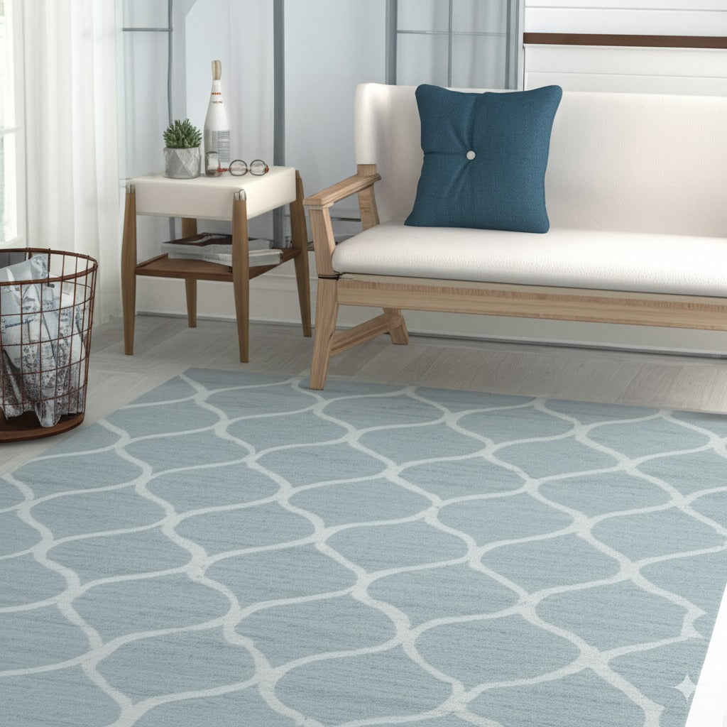 Handcrafted Laine Light Green Hand Tufted Wool Rug