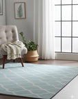 Handcrafted Laine Light Green Hand Tufted Wool Rug