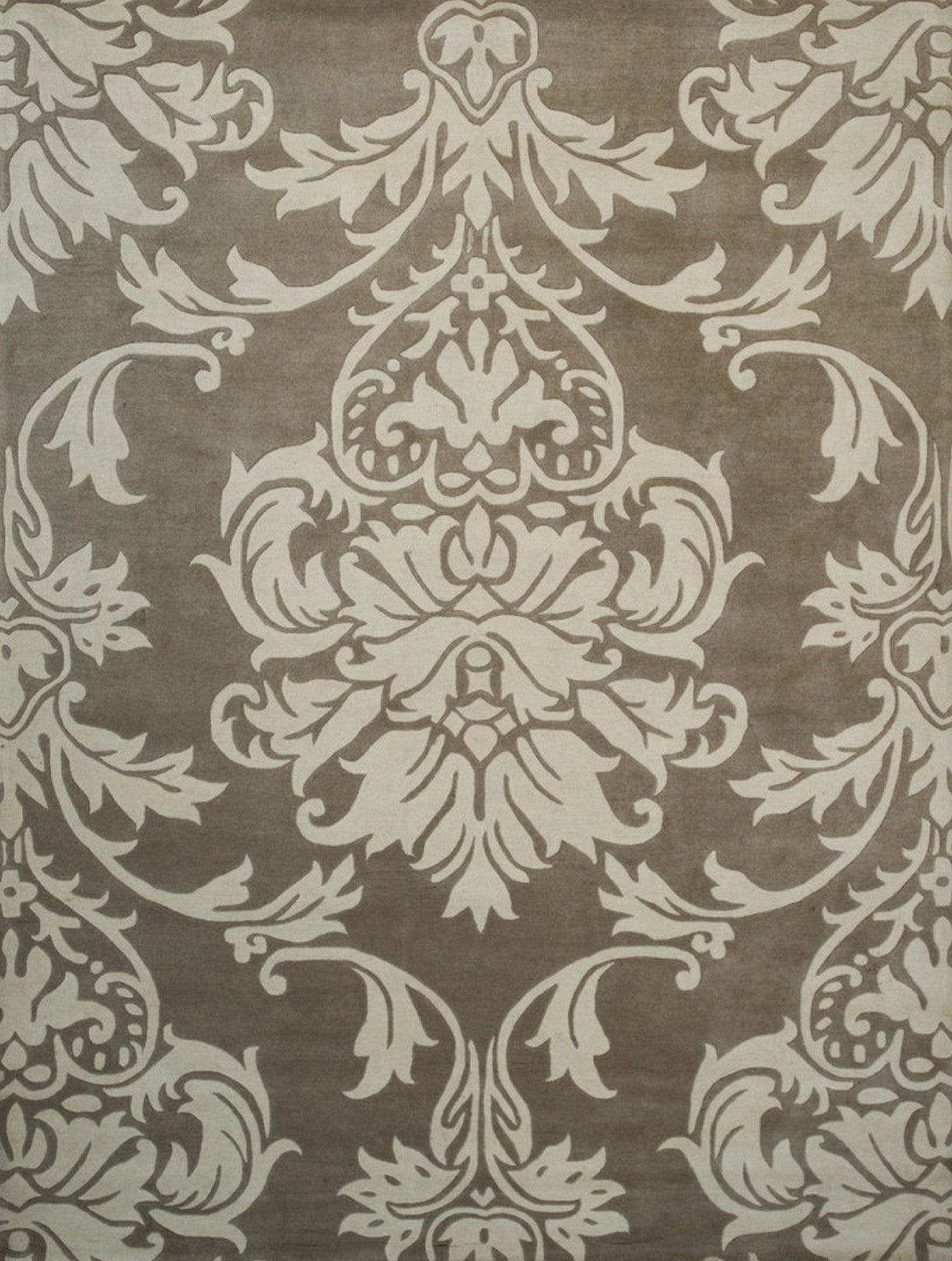 Isolated view of Amara Versatile Brown Hand Tufted Wool Rug, showcasing its design.