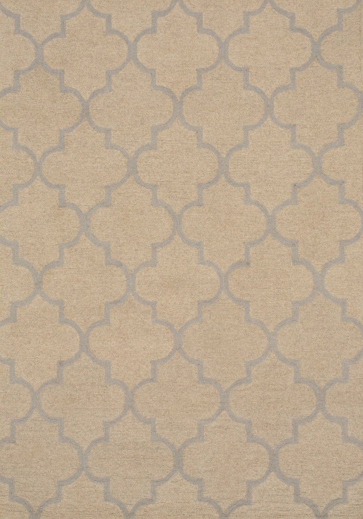 Isolated view of Zinnia Trellis Beige Hand Tufted Wool Rug, showcasing its design.