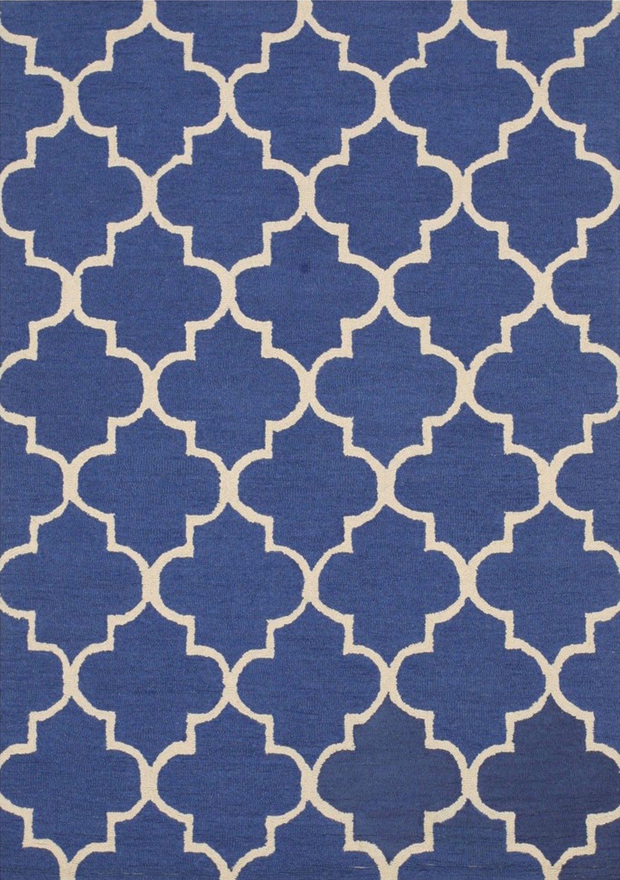 Isolated view of Dazzling Trellis Dark Blue Hand Tufted Wool Rug, showcasing its design.