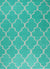 Isolated view of Giselle Moroccan Teal Green Hand Tufted Wool Rug, showcasing its intricate geometric pattern.