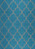 Isolated view of Sloane Moroccan Royal Blue Hand Tufted Wool Rug, showcasing its intricate geometric diamond lattice design in deep royal blue and cream wool.