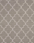 Trendy Moroccan Light Gray Hand Tufted Wool Rug, showcasing its intricate geometric design and soft, textured pile.